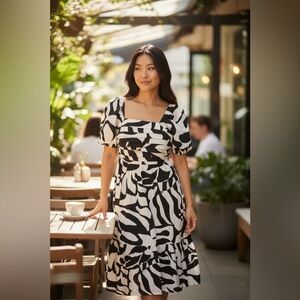 412. NWT Black and White Zebra Print Dress